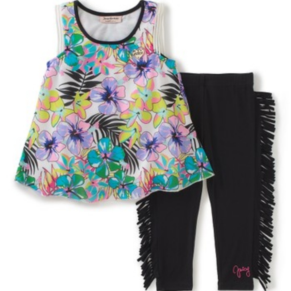 Juicy Couture Floral Tank & Fringe Pants 7